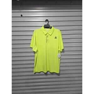 NWT Reebok Men Polo Shirt Green Performance 3XL Golf Activewear Moisture Wicking